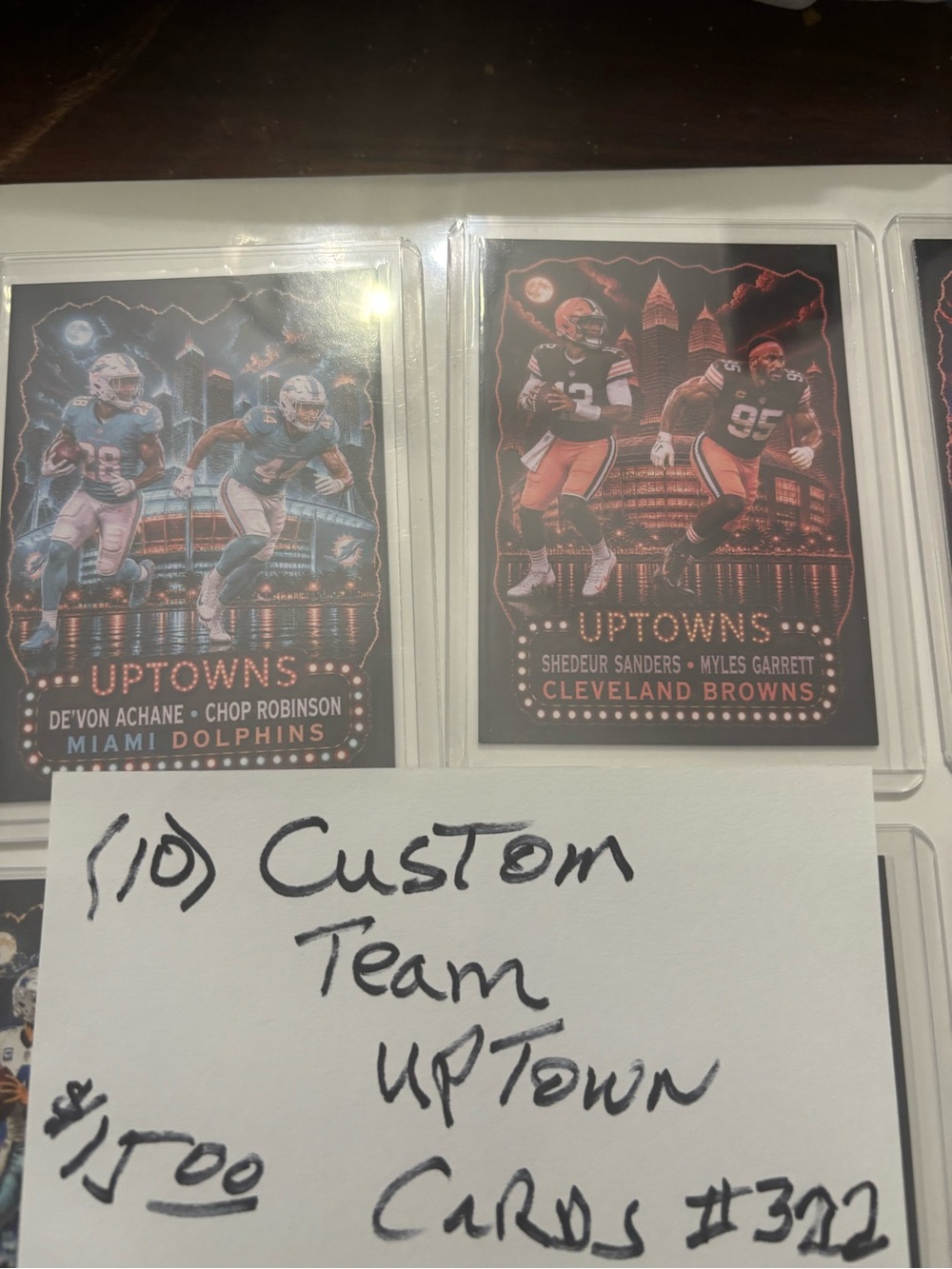 Custom Team NFL Collector Card Set - Black & Orange